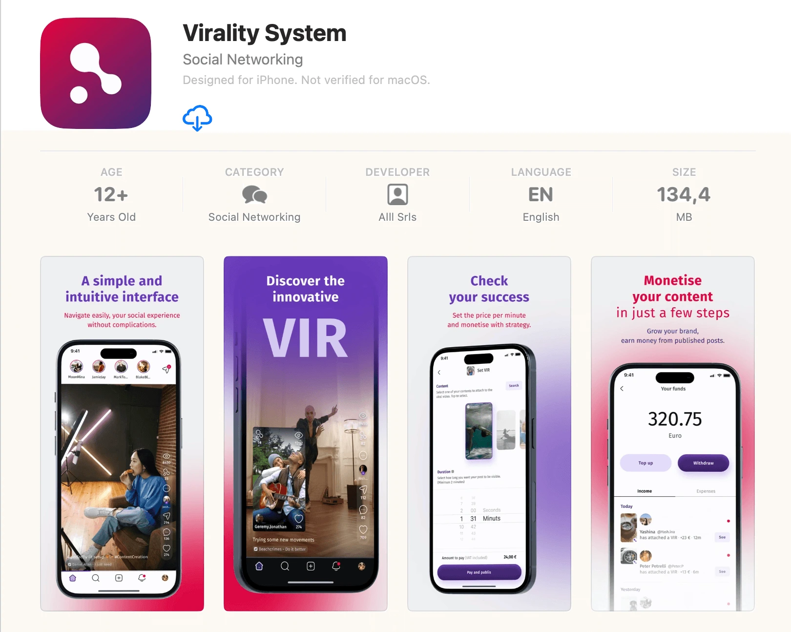 Il design finale di Virality System